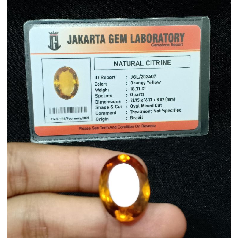 Citrine Quartz (Original) Berkualitas Tinggi + Sertifikat Memo