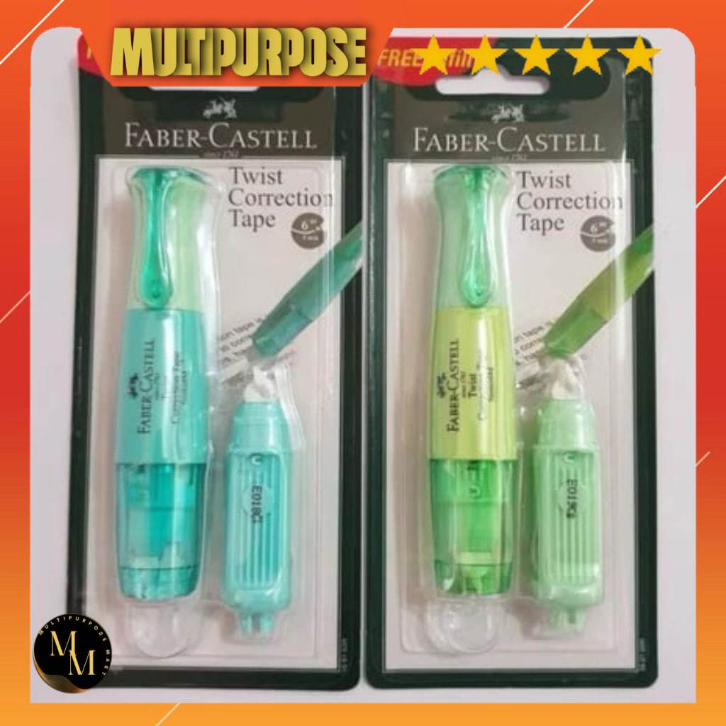 

FABER CASTELL TWIST CORRECTION TAPE TIPEX ROLL TIP EX KERTAS PITA KOREKSI PUTAR