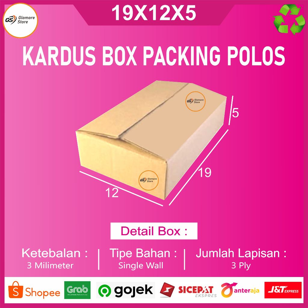 

KARDUS PACKING POLOS Uk. 19X12X5 CM