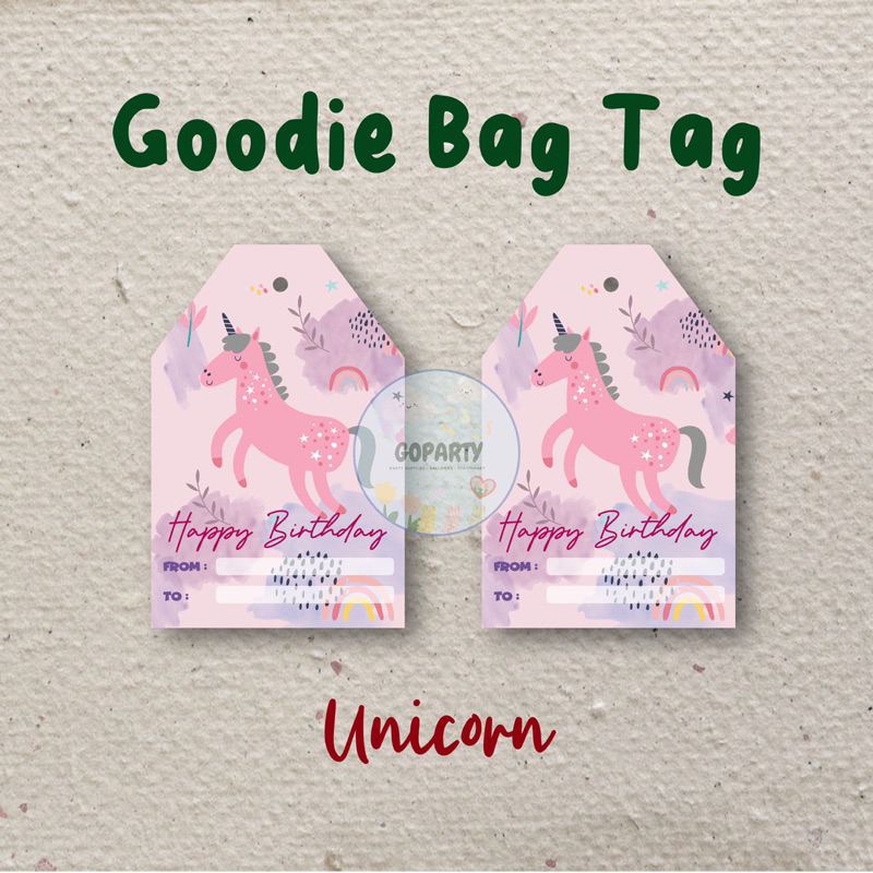 

UNICORN GOODIE BAG HANG TAG GANTUNGAN BINGKISAN HAMPERS ULANG TAHUN BIRTHDAY DEKORASI