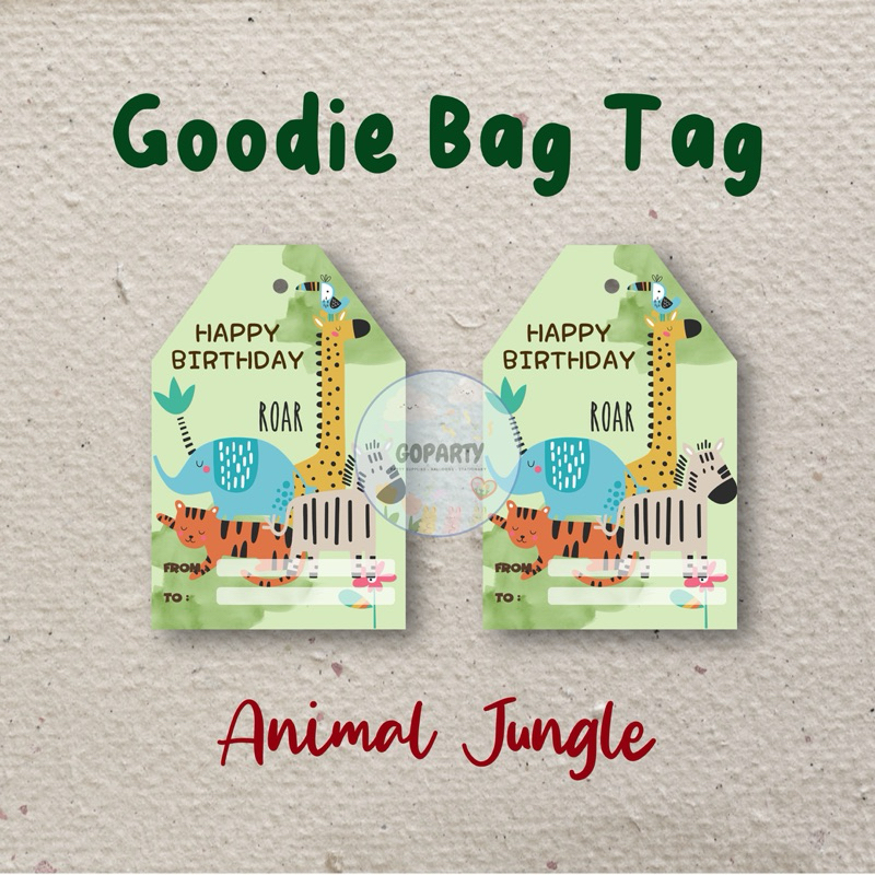 

DINOSAUR GOODIE BAG HANG TAG GANTUNGAN BINGKISAN HAMPERS ULANG TAHUN BIRTHDAY DEKORASI HIASAN DINOSAURUS