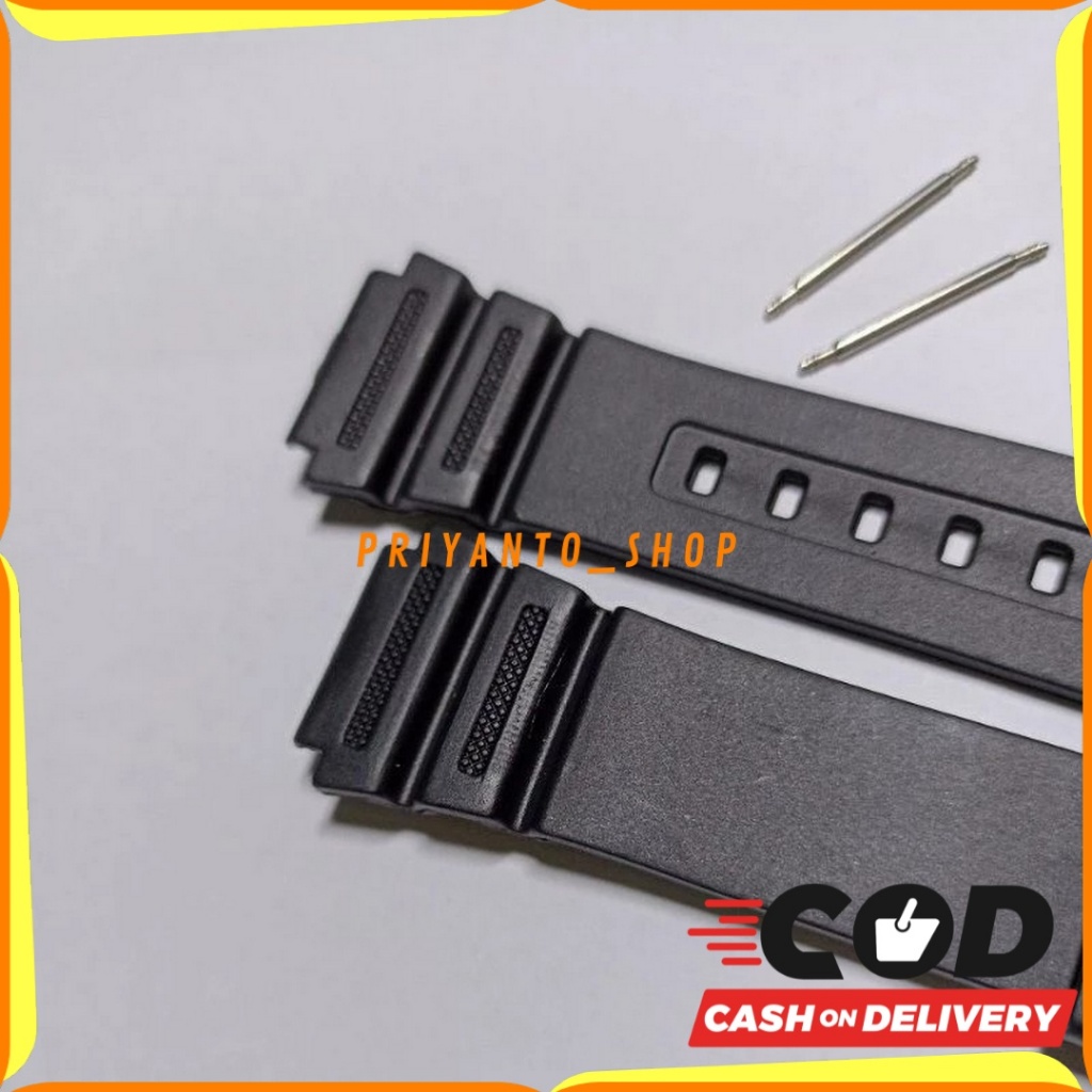 Strap Tali Jam Casio Wr-100m Wr100-m Wr100m Lug 18mm Warna Hitam Free Pen