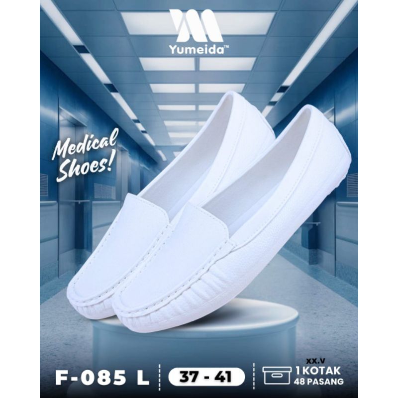 F085 YUMAIDA/ SEPATU KARET PANTOFEL WANITA KHUSUS PUTIH POLOS SIZE 37-40
