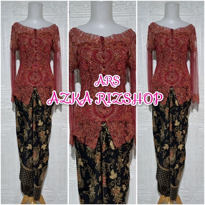 set kebaya modern kebaya sabrina + longtorso dan rok lilit