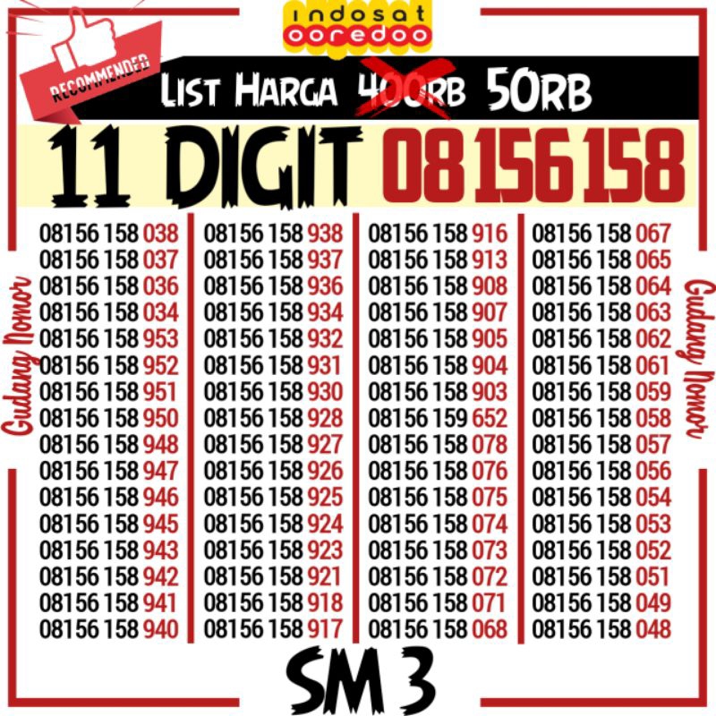 Indosat 11 Digit Nomor Cantik Indosat Nomer Cantik Indosat No Cantik Indosat 10 Digit Im3 10 Digit 1