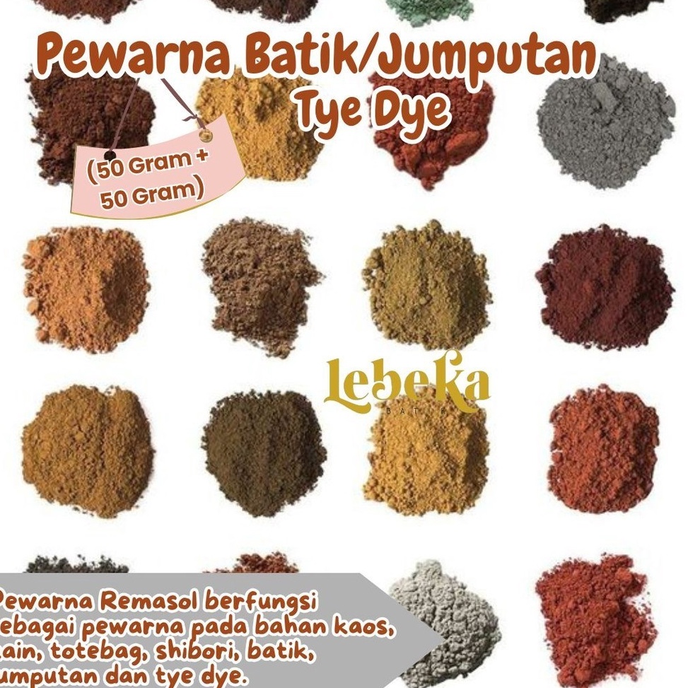 

Kejar Murah 1gr PEWARNA BATIK JUMPUTANTIE DYE 5GR5GRPEWARNA REMASOL