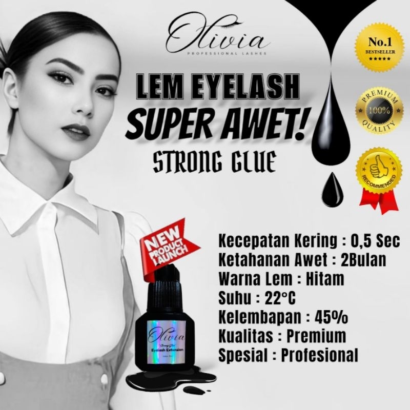 LEM EYELASH SUPER KUAT TAHAN 2 BULAN PREMIUM QUALITY / OLIVIA GLUE LEM EYELASH / LEM EYELASH EXTENSI