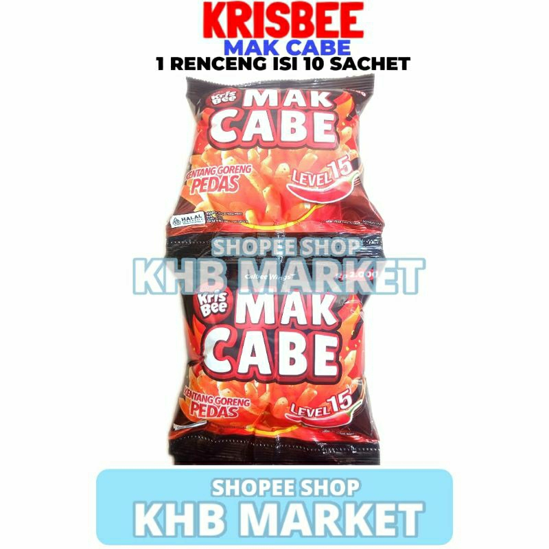 

Krisbee Mak Cabe Kentang Goreng Pedas 1 Renceng Isi 10 Sachet