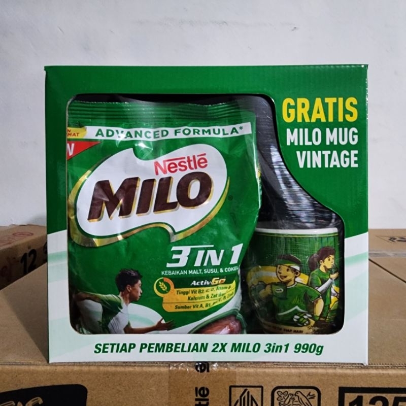 

Milo 3in1 Dan Active Go Pouch 2x990gr Free MUG gelas