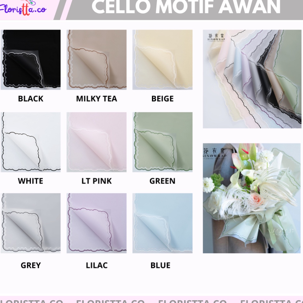 

Special Now Pack Kertas Cellophane Motif Awan isi 2 lembarkertas buket murah