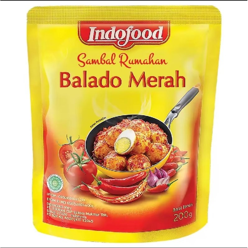 

Paket 2 bungkus Sambal Indofood balado merah 200g