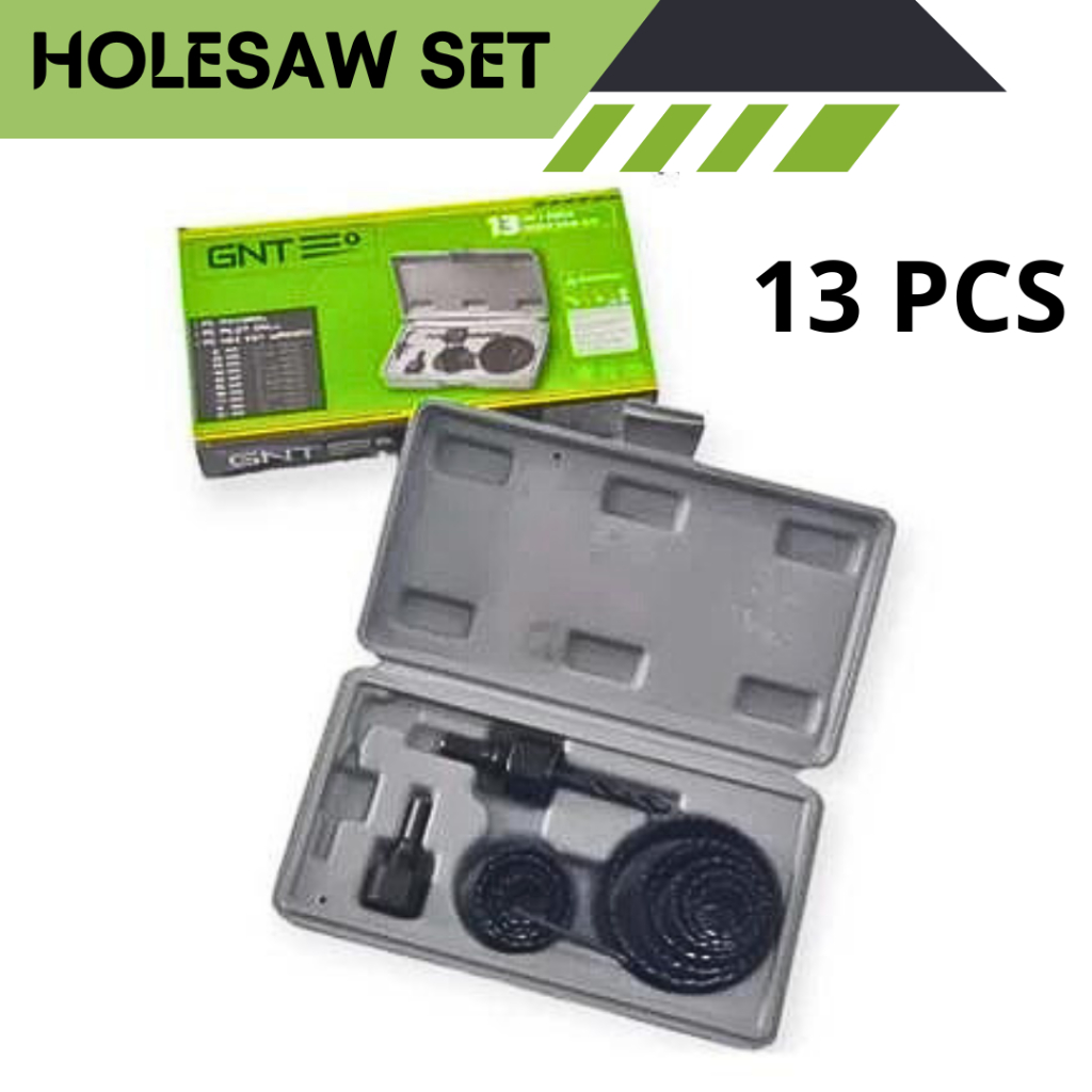 GNT Holesaw Kit Set - Holesaw Mata Bor Pelubang Kayu Set 13 Pcs - Pelubang pipa Hidroponik