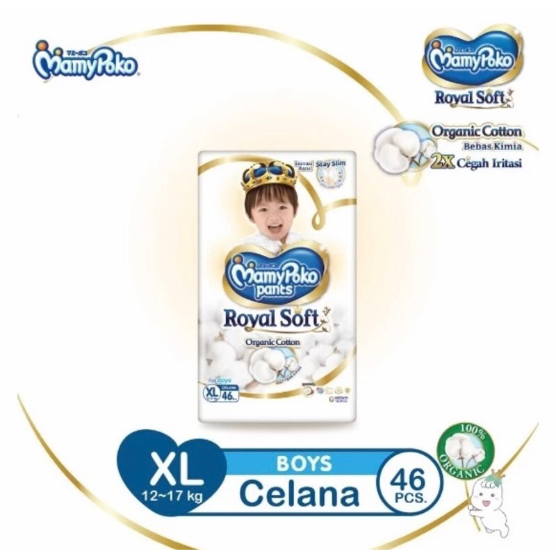 MamyPoko Pants Royal Soft XL46 - Popok Celana Free Voucher Rockstar Academy