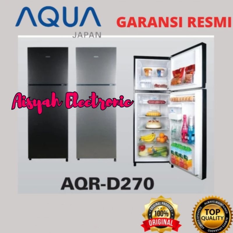 KULKAS AQUA 2 PINTU AQR-D270DS GARANSI 7 TAHUN