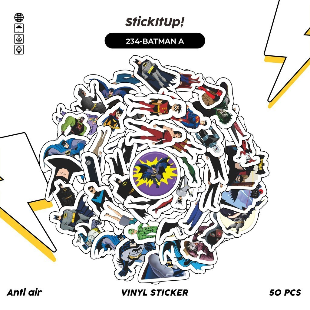 

COD✨ 100 Pcs Stiker Motif Kartun Batman The Animated Series Anti Air Untuk Dekorasi Notebook Sepeda Skateboard Handphone DIY