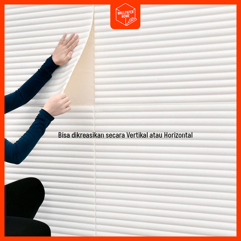 Wallpaper Dinding Foam 3D Motif Kayu Silinder / Stiker Dinding Plafon Dekorasi Kamar 70X70Cm A53