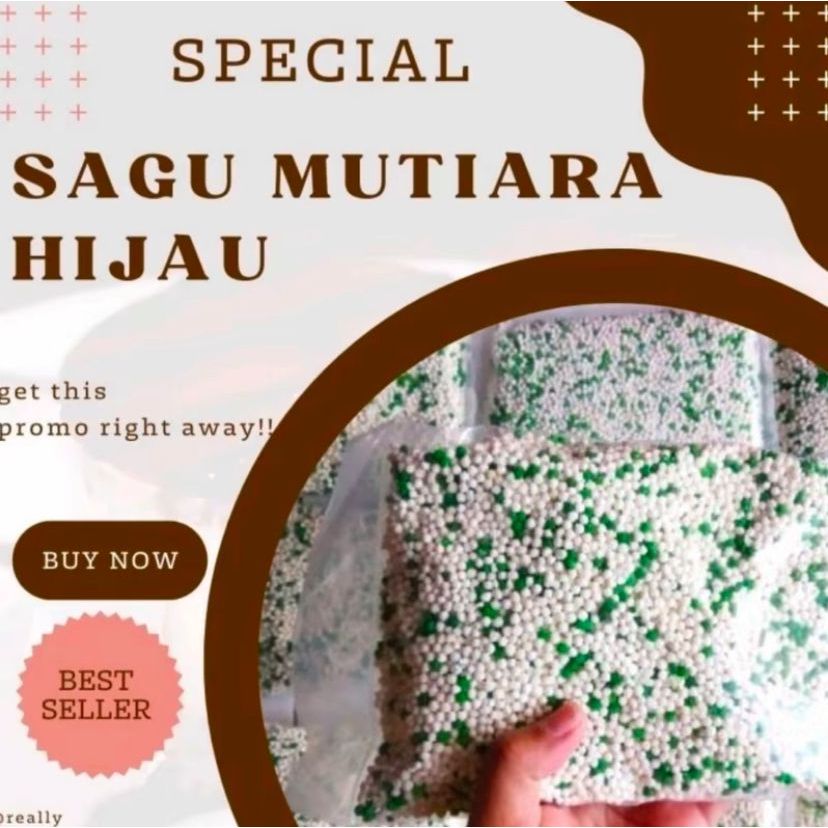 

Sagu Mutiara Hijau Kemasan Ekonomis / Mutiara Hijau 100% Asli tanpa campuran bahan lain/ Sagu Mutiara Kualitas Terbaik