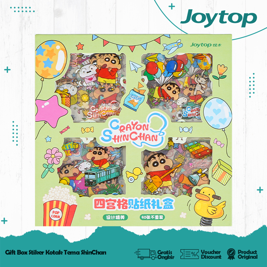 

JOYTOP 40PCS Sticker PVC Shinchan Kartun Lucu / Dekorasi DIY Stiker PET Jurnal