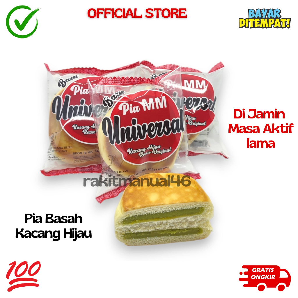 

10 Pcs Kue Pia Basah / Jajan Pia Kacang Ijo Asli / Universal / Oleh-Oleh Khas / Pia Terlaris
