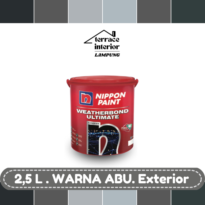 Cat Tembok Nippon Paint Ultimate warna Abu Ukuran 2.5 L