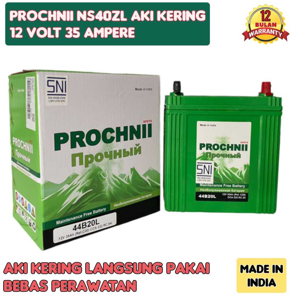 Aki Mobil Agya/Calya/Ertiga/Mobilio/Ayla Prochnii NS40ZL Aki kering 35 Ah Garansi 1 tahun