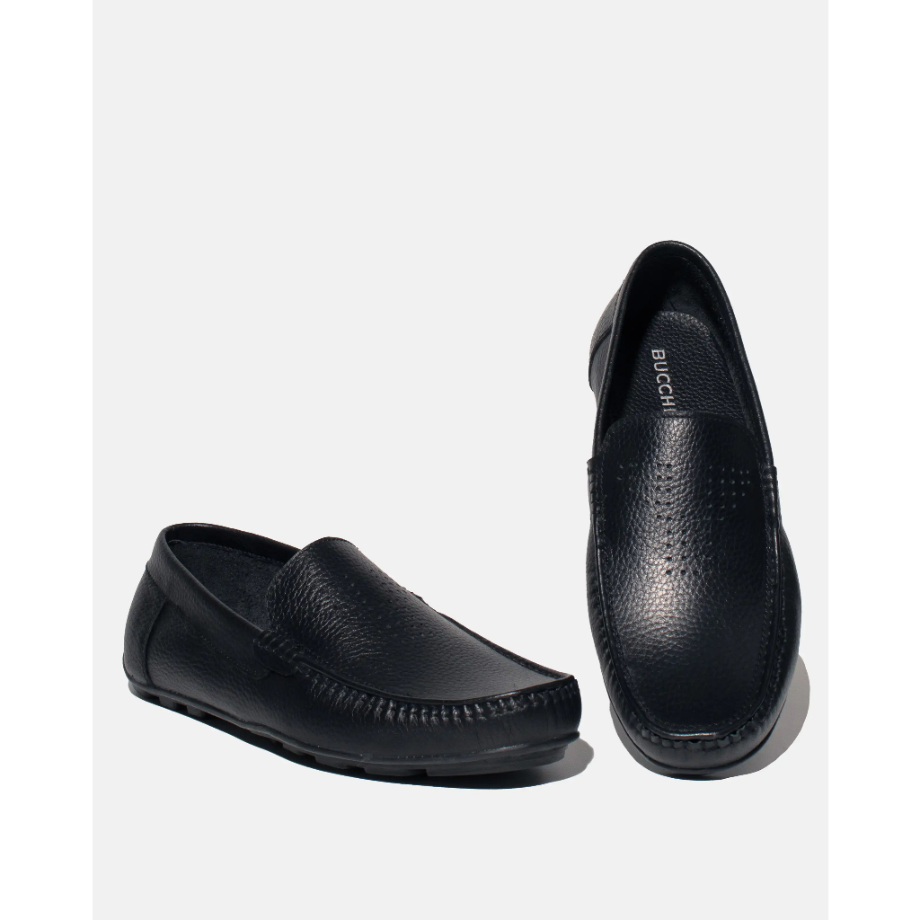 Buccheri Sepatu Slip On Kulit Pria Neofit Black - AS3004