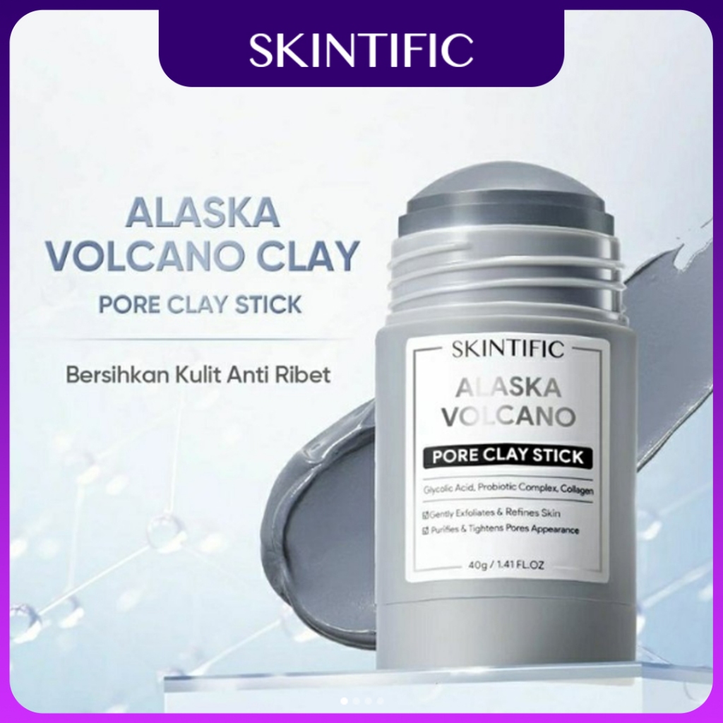 SKINTIFIC Alaska Volcano Pore Clay Stick Masker Skintific Masker Komedo untuk semua jenis kulit