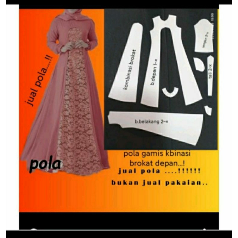 POLA INSTA GAMIS BROKAT kombinasi (TINGGAL JIPLAK)