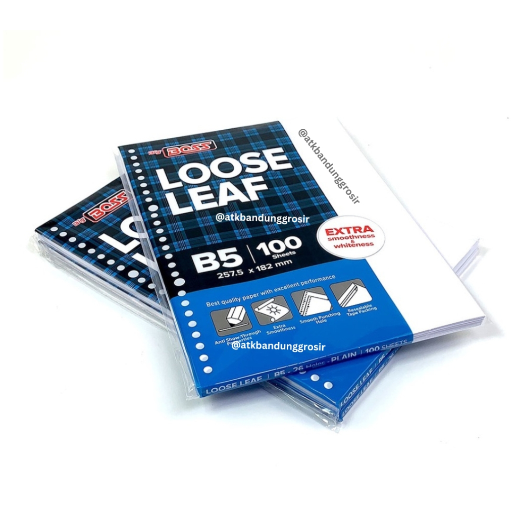 

Loose Leaf Polos Big Boss B5 100 Lembar Refill Kertas Binder Plain