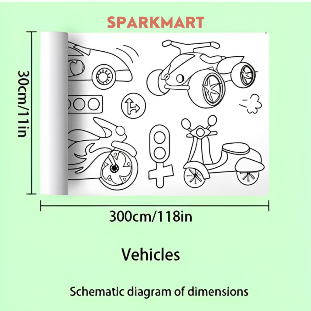

Kertas Mewarnai Tempel Dinding Drawing Paper Roll 300cm Dinosaur Paradise