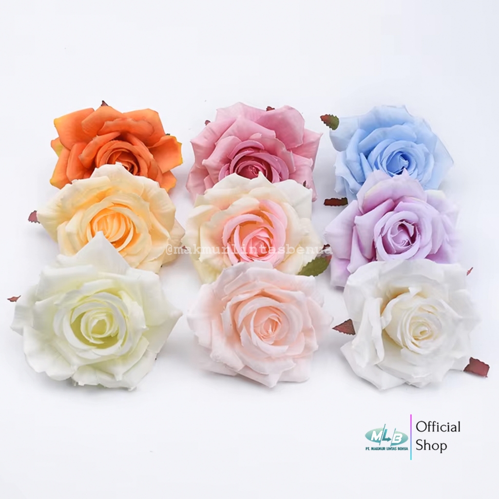 [1PCS] Kuntum Bunga Real Rose Premium Mawar Lancip Tanpa Tangkai 9cm Kuntuman Artificial