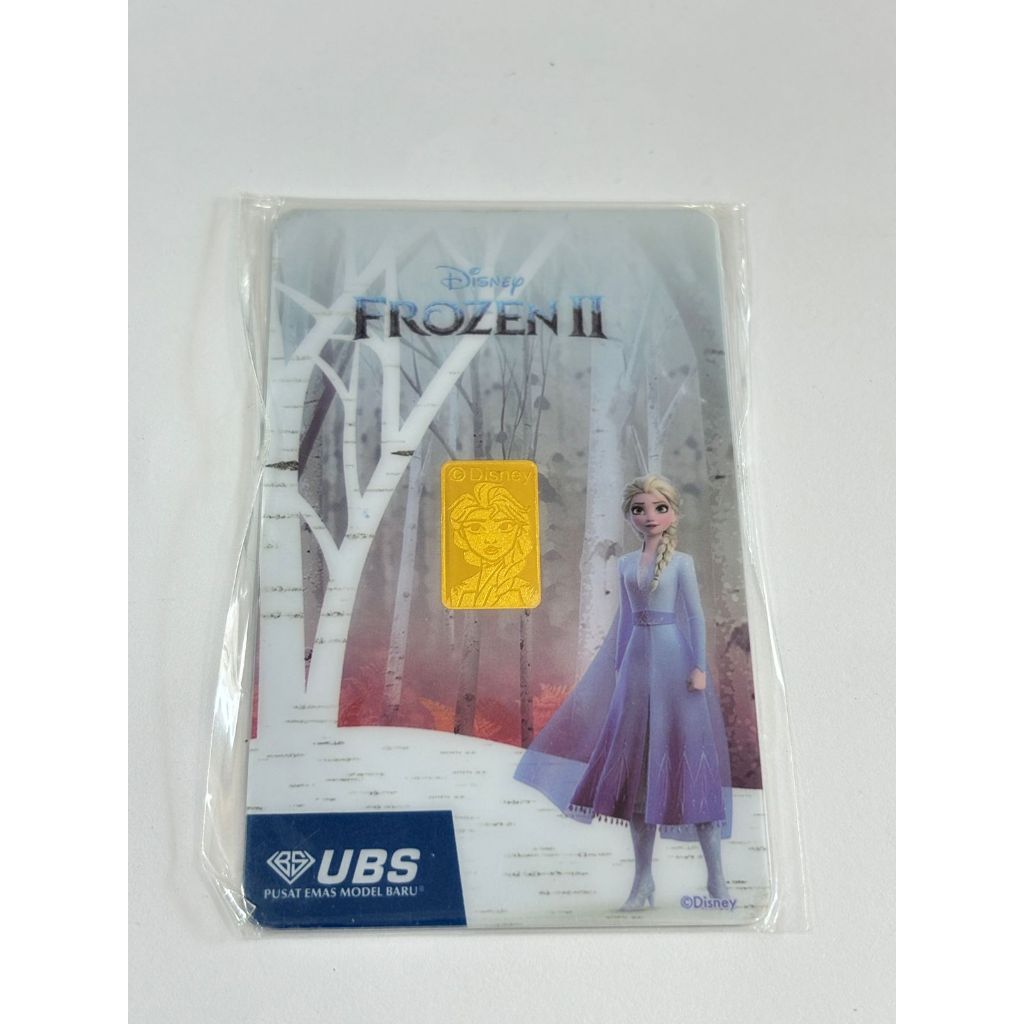 2 GRAM LM LOGAM MULIA EMAS UBS DISNEY ELSA FROZEN II CERTIFICATE OF ASSAY SERTIFIKAT SNI BARCODE