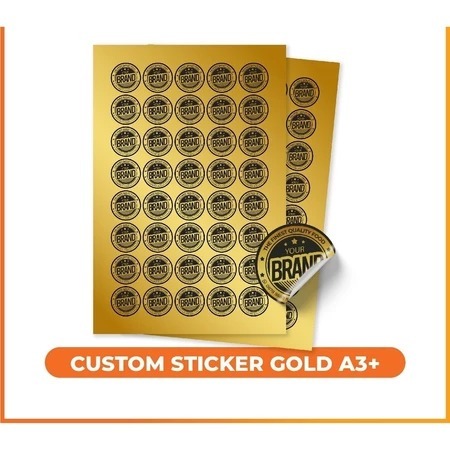 

CETAK STIKER VINYL A3+ / CETAK STIKER GOLD / CETAK STIKER LABEL KEMASAN / LABEL USAHA MAKANAN / CETAK LABEL MINUMAN