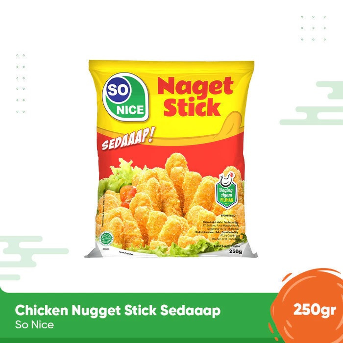 

So Nice Chikcen Naget Nuget Stick 250 gram So Eco 1 kg