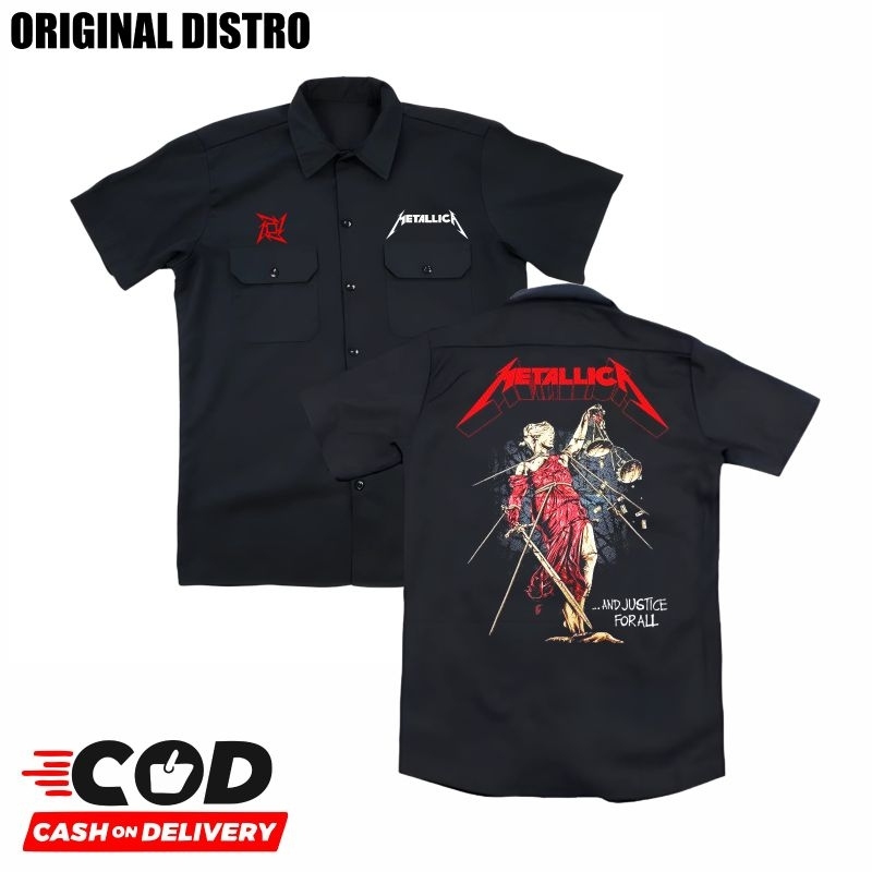 WORKSHIRT METALLICA TERBARU-KEMEJA MUSIK METAL-KEMEJA DISTRO