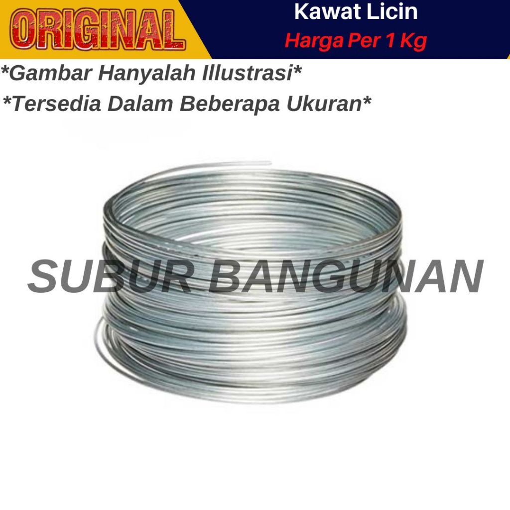 Kawat Seng BWG Galvanis Tali Licin Ikat Sedang Per kg / KAWAT LICIN GALVANIS PUTIH