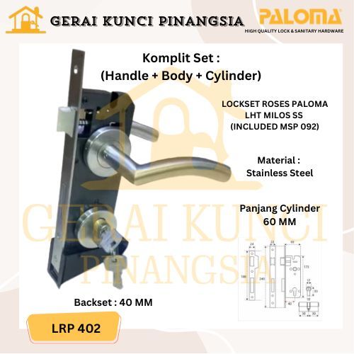 Handle Pintu Kunci Set PALOMA LRP 402 Gagang Pintu