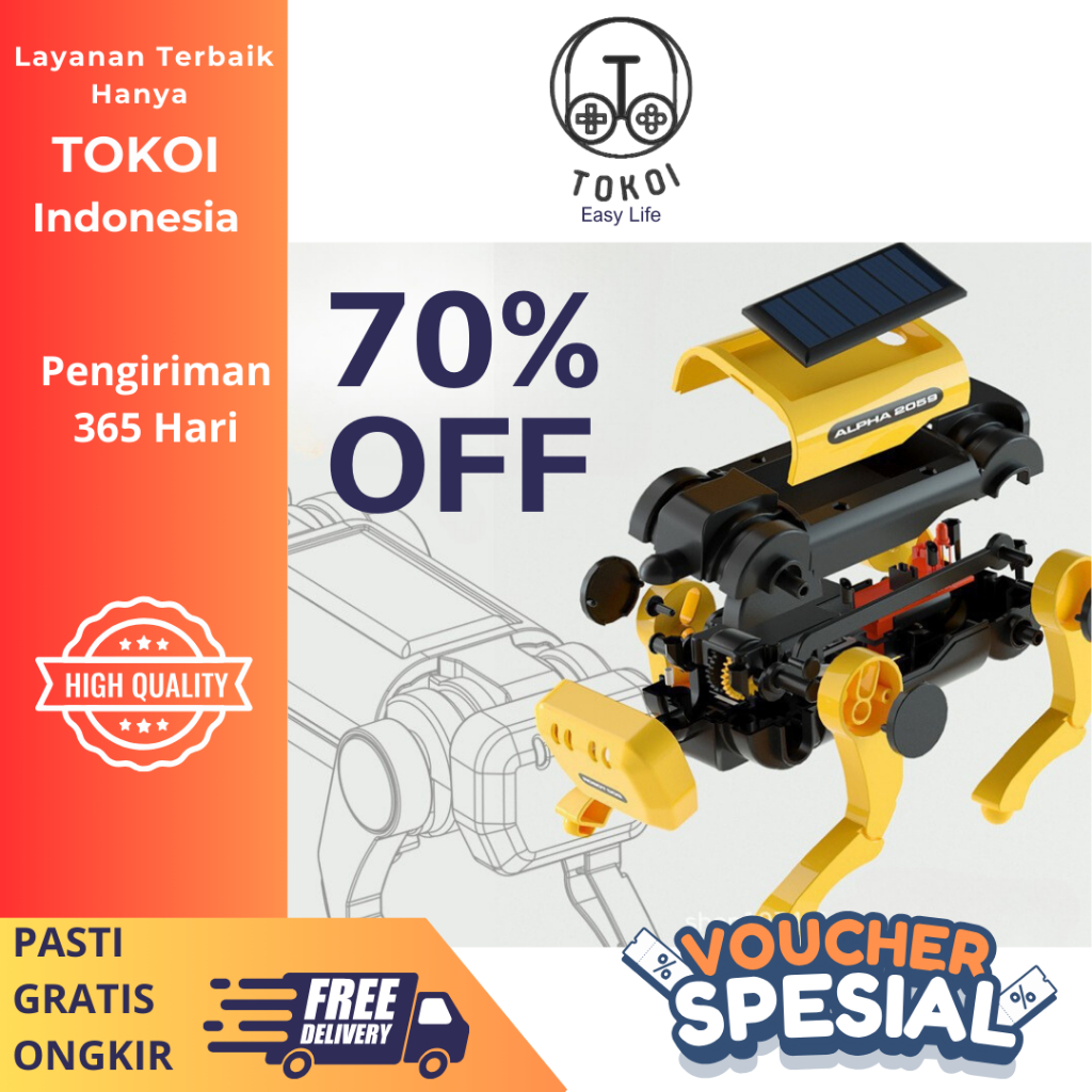 STEAM Mainan Robot Anjing Rakit AI Kit | Mainan Perkembangan Otak untuk Anak-anak 6 +