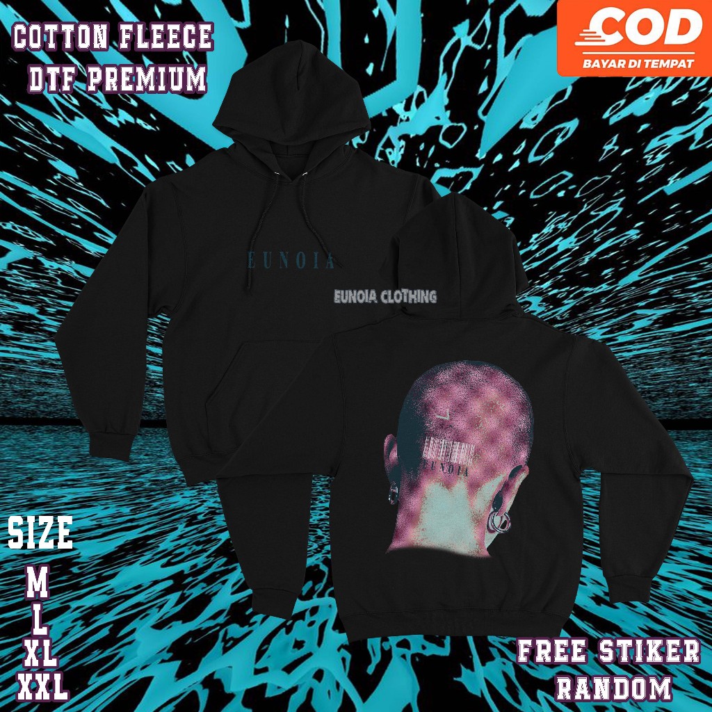 Jacket Hoodie Eunoia Barcode | Hoodie Pullover | Hoodie Premium ~ Free Sticker