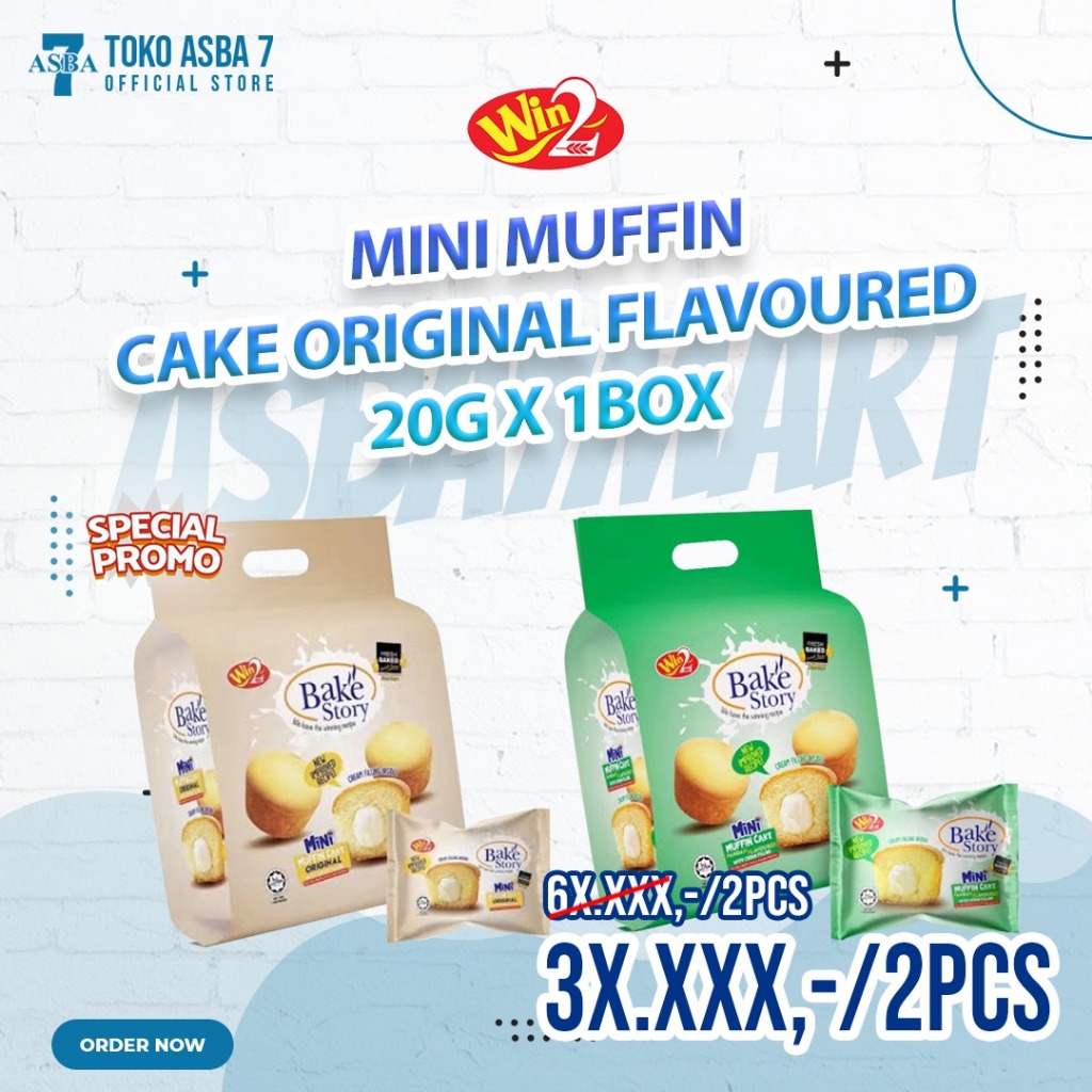 

BUY 1 GET 1 WIN2 BAKE STORY MINI MUFFIN ORIGINAL FREE PANDAN 10S 1 BAG