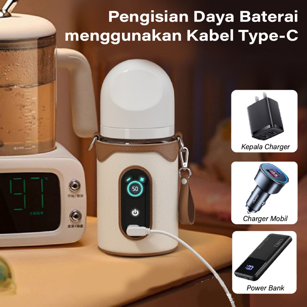 KZLY-Penghangat Asi Portable Bottle Baby Warmer Dengan Baterai Charge Type C Pemanas Asi Penghangat