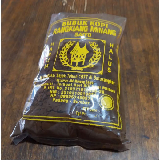 

Bubuk Kopi Asli Rangkiang Minang 100 Gram Batu sangkar Harum