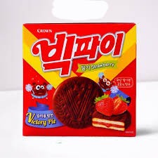 

Crown Big Pie Strawberry Flavour 216g - Pai Coklat Isi Strawberry Made In Korea