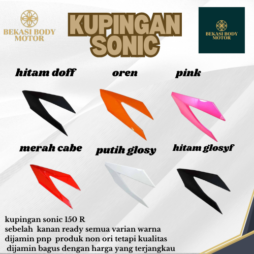 Cover Kupingan Lampu Cover Cowl R Fr Cover Sayap Lampu Depan Sonic 150 Led New Sonic