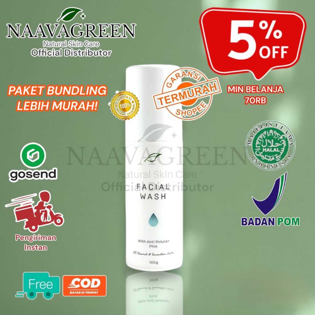 NAAVAGREEN FACIAL WASH / SABUN CUCI MUKA NAAVAGREEN/ FW NAAVAGREEN/ 100% ORIGINAL NAAVAGREEN