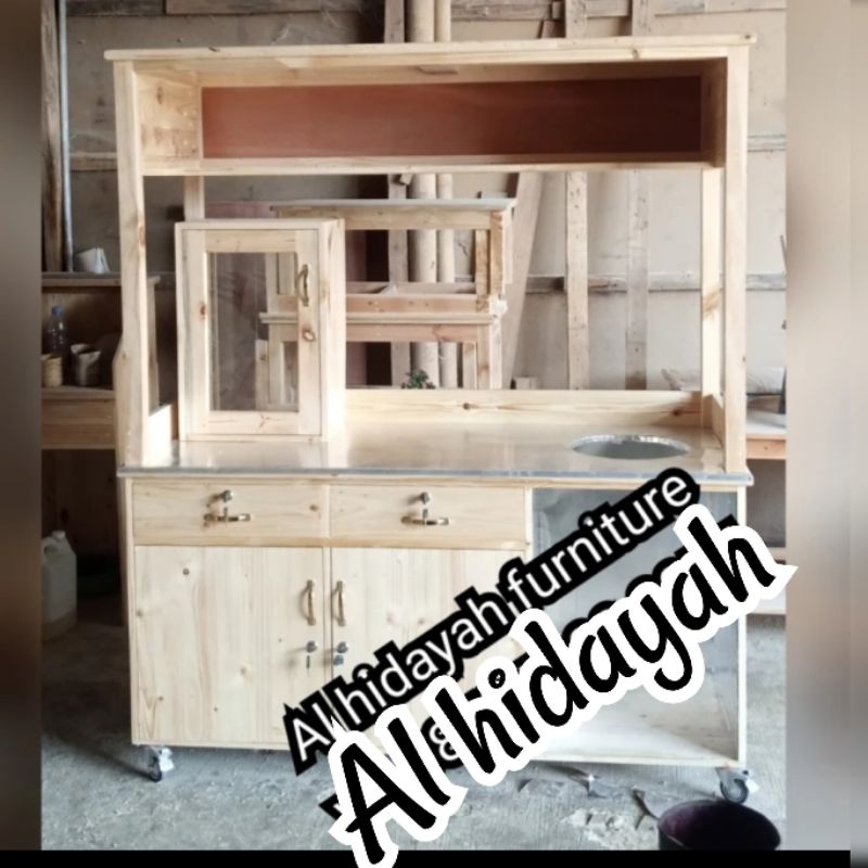 Gerobak Bakso  / Gerobak Mie Ayam Kayu Jati Belanda Murah