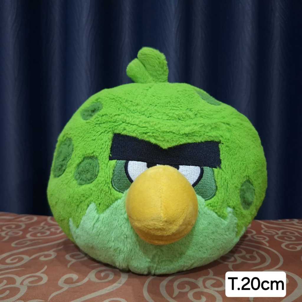 Boneka Angry Bird Birds Hijau Terence Polkadot Bulu Original Rare Cantik Lucu