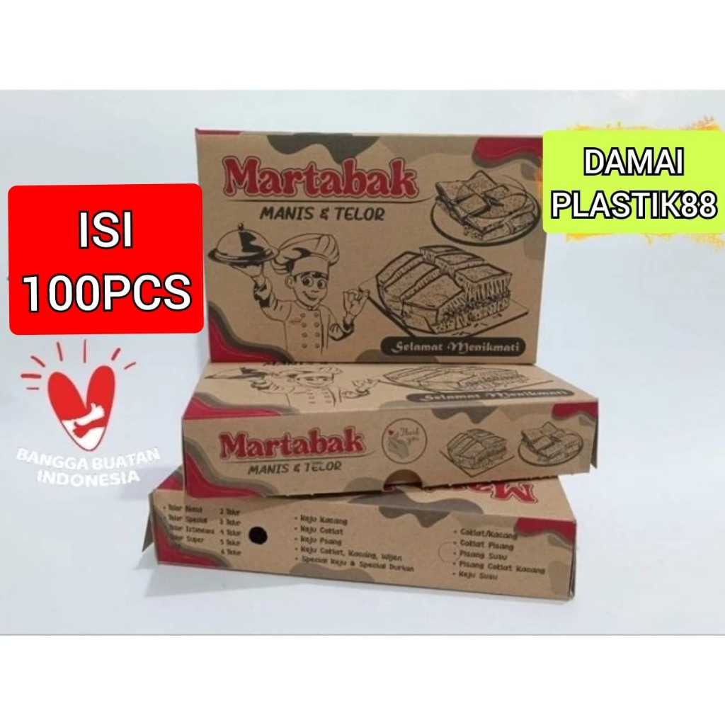 

Dus Martabak Kraft 21x13,5x4,2 isi 50 lbr / Box Martabak / Kemasan Martabak