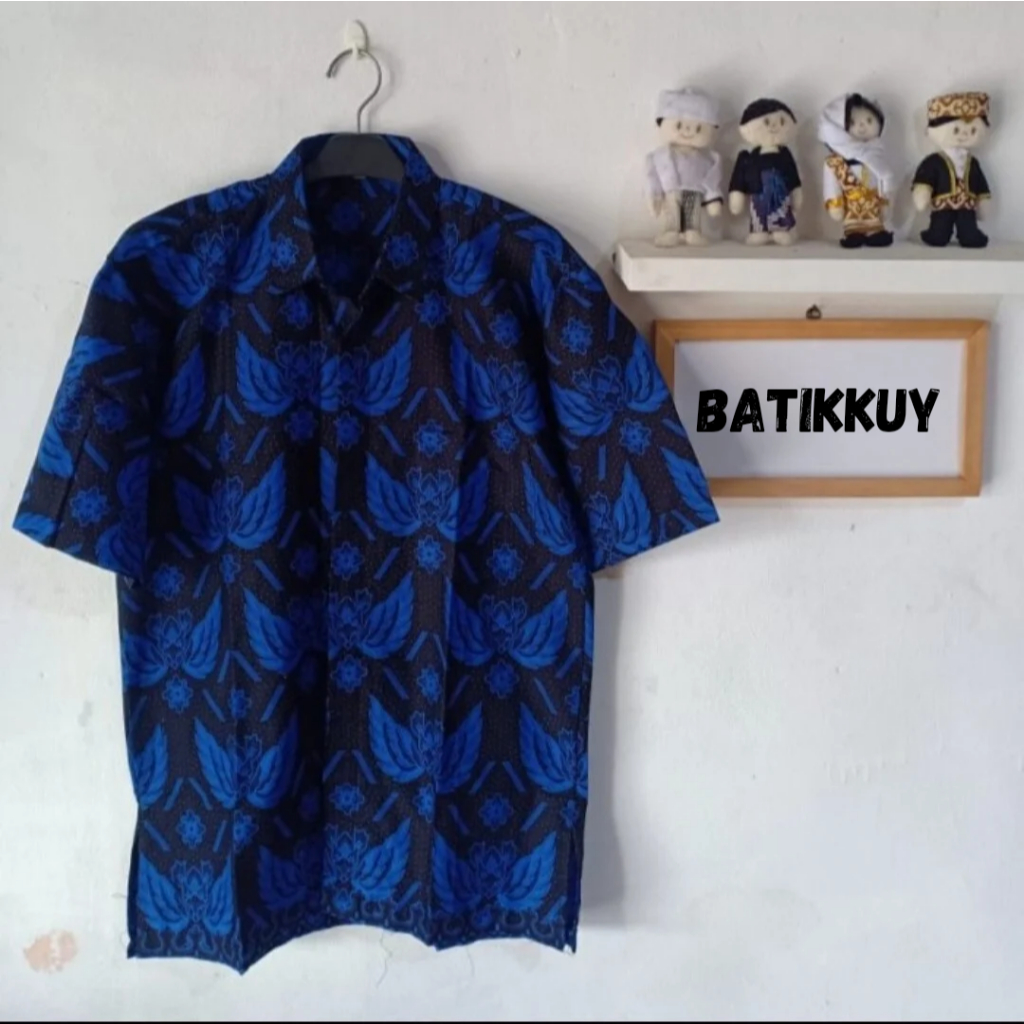 Batik Baduy Pria Lengan Pendek Atasan Batik Khas Baduy Baju Batik Khas Banten Kemeja Btik Pria Lenga