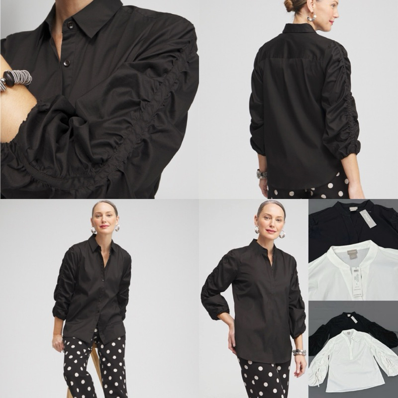 blouse chicos pullover poplin sleeve top